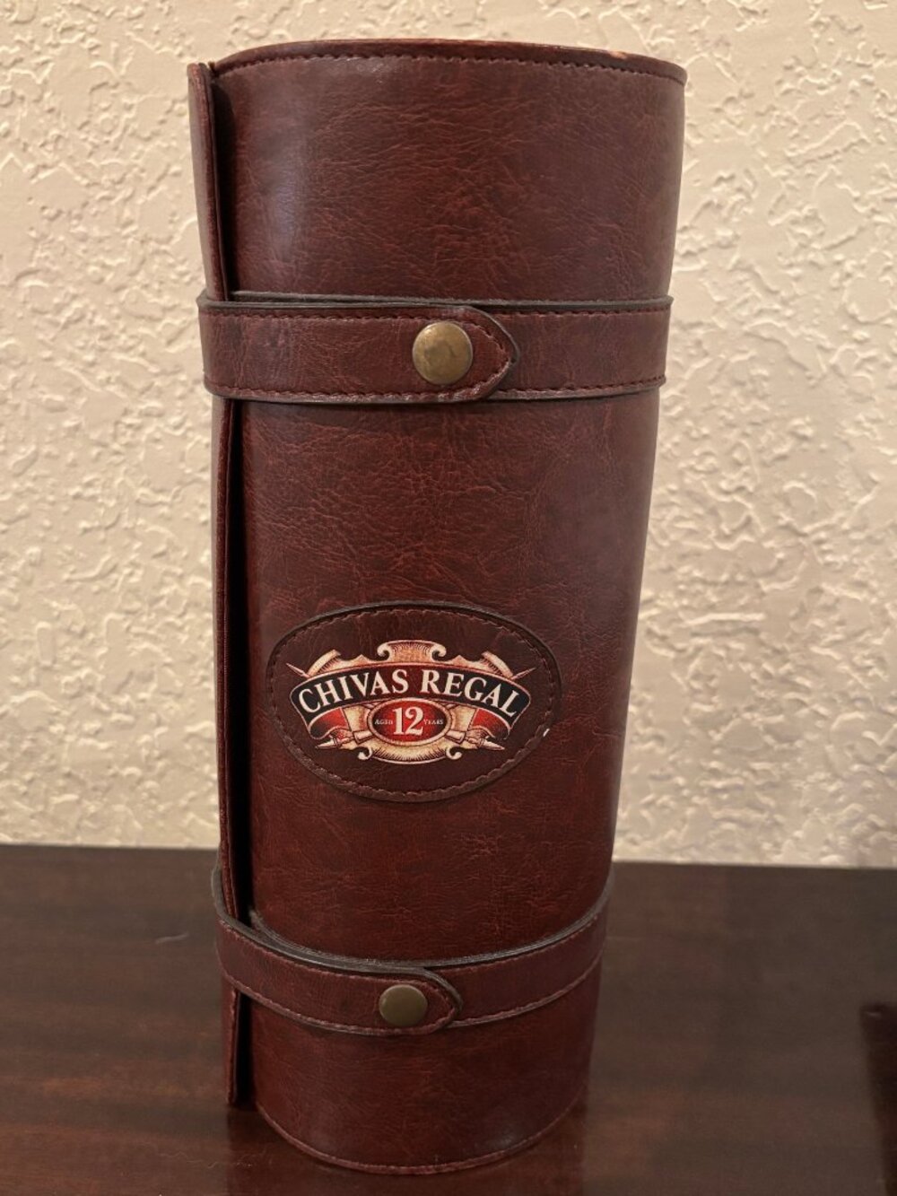 Vintage Chivas Regal 12 Year old Scotch Whisky collectible leather bottle case (